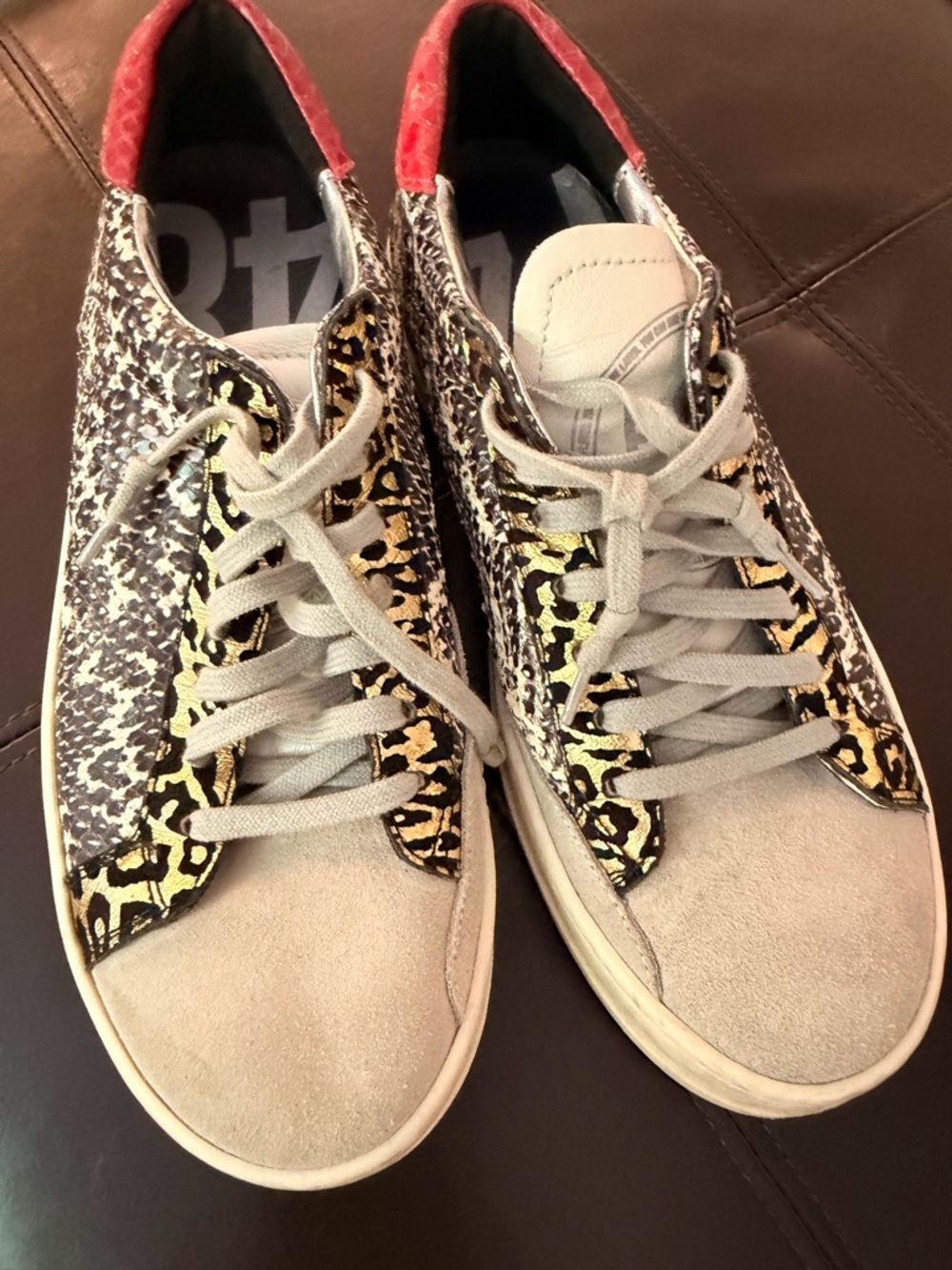 P448 John Snake-Print Low Top Lace-Up Sneakers Womens Size EU38 US7.5 - Picture 5 of 9
